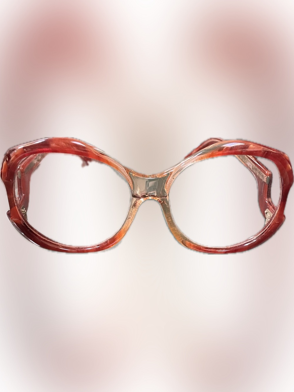 Diane Von Furstenberg Tortoiseshell Red Brown Oversized Round Reading Glasses